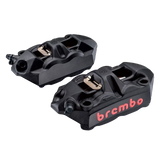 Lyndall Caliper Set, P4 34mm, M4, Cast Monobloc, 108mm Radial Mount, Front, Black w/ Red Lettering